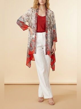 Red and Cream Paisley Sheer jacket